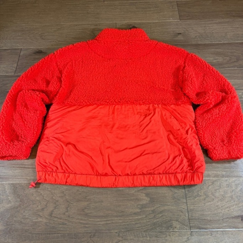 Lou & Grey Red Sherpa Fleece Pullover Snap Neck Sweatshirt Women's Medium - Picture 5 of 8